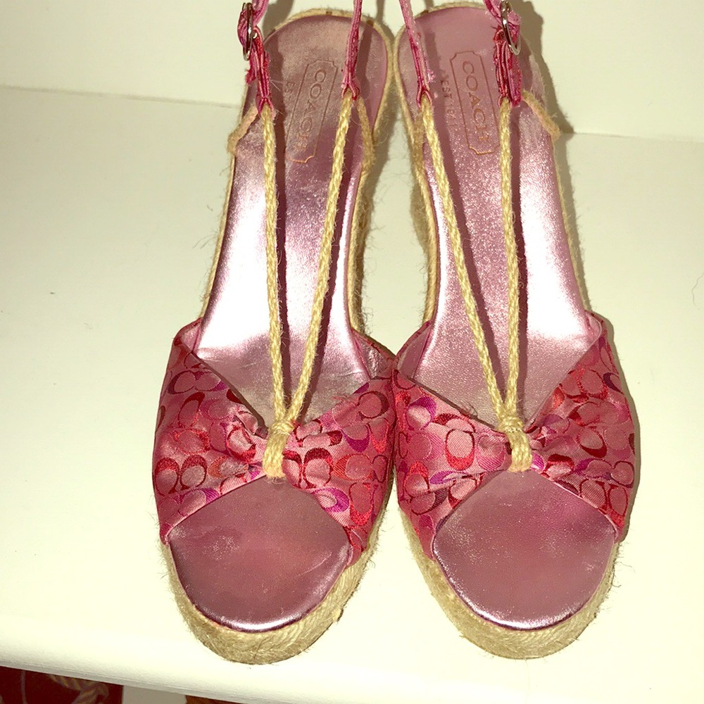 COACH pink slingback espadrilles